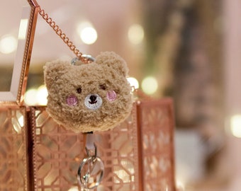 Cute Plush Brown Bear Reel/Badge Reel/Nurse Badge/Badge Holder/ID Holder/Badge Reel/Nurse Gift/Name Badge/Retractable Badge