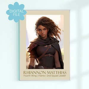 DIGITAL-Rhiannon Matthias Art Poster Print | Dragon Rider | Fourth Wing | Rebecca Yarros | The Empyrean | Book Gift | Reader Gift