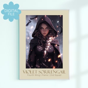 DIGITAL-Violet Sorrengail Art Poster Print | Dragon Rider | Fourth Wing | Rebecca Yarros | The Empyrean | Book Gift | Reader Gift
