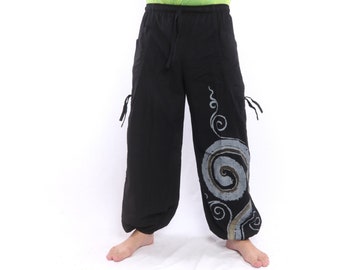 Harem Pants Baggy Pants Women Men Boho Pants Hippie Pants Swirl Print Pants Yoga Pants