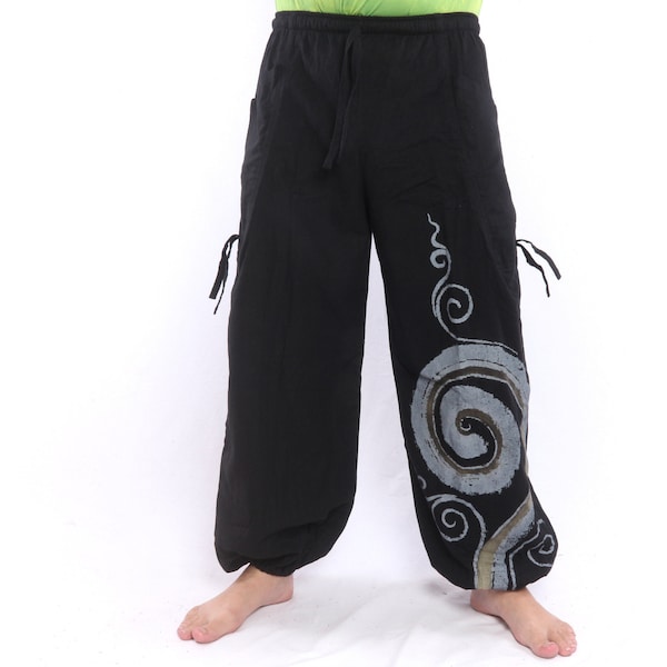 Harem Pants Baggy Pants Women Men Boho Pants Hippie Pants Swirl Print Pants Yoga Pants