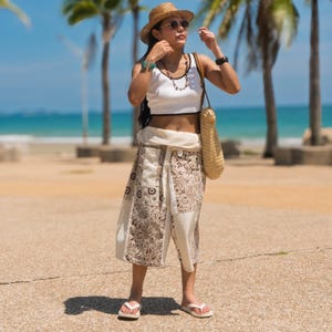 Thai Fisherman Shorts Patchwork Wrap Pants Unisex Size S