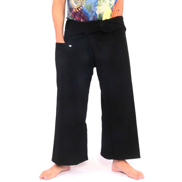 Pantalon de pêcheur thaïlandais long unie en coton épais