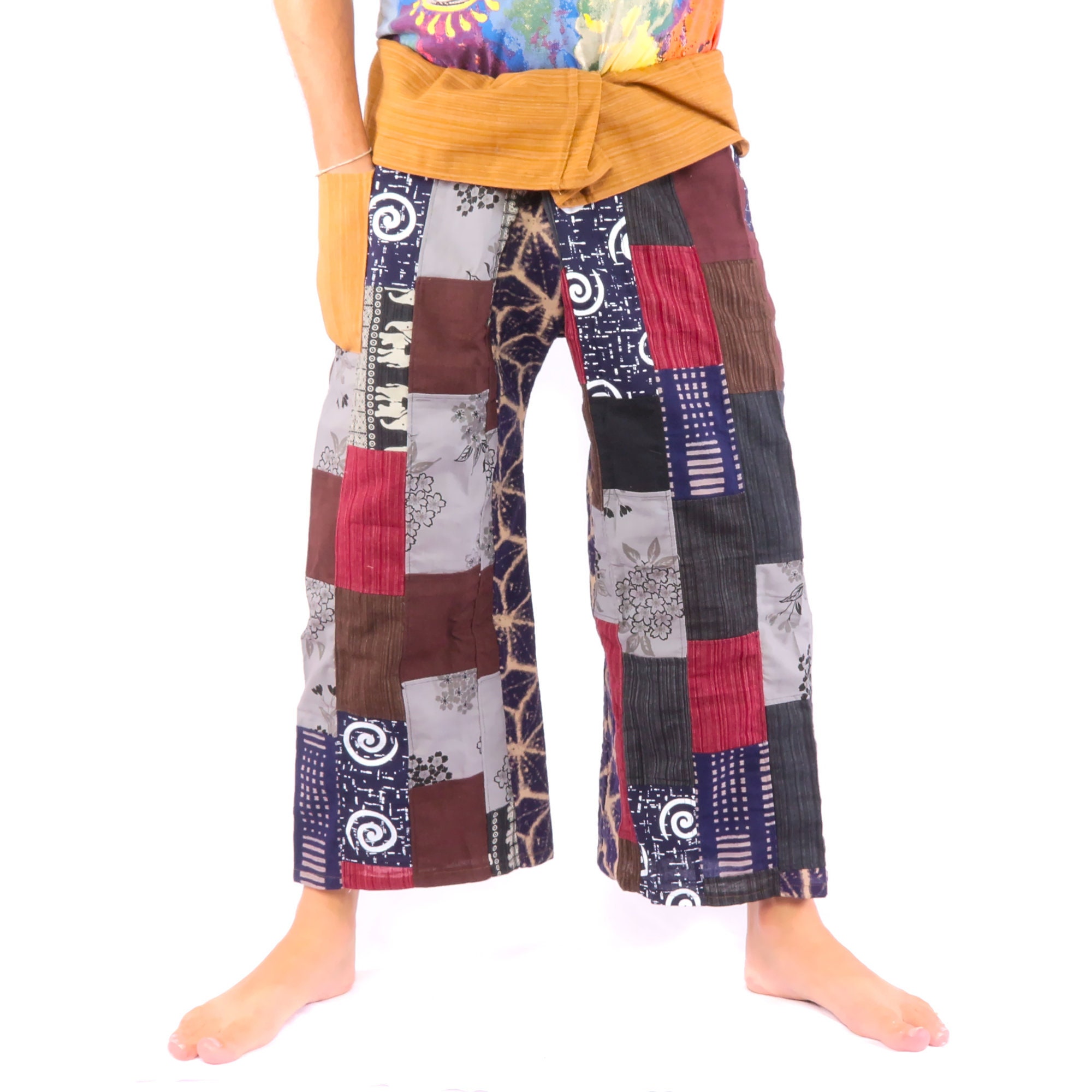 Thai Fisherman Pants Patchwork Pants Wrap Pants For Men or Etsy