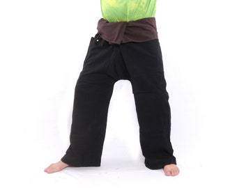 Mens Thai Wrap Fisherman Pants Extra Long Two Color Plus Size