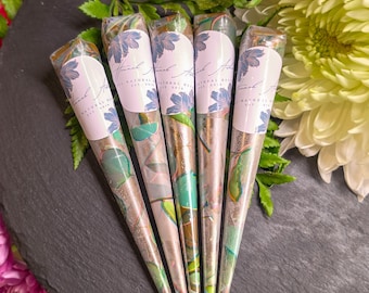 5 Pack Bundle | Organic Natural Henna Cones | Dark Stain Mehndi Temporary Tattoos