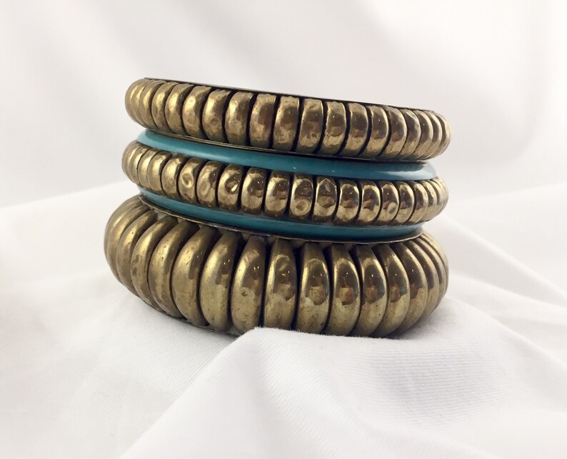 trio of bracelets Vintage bangles set of gold tone brass bangles brass bangle bracelets joblot of bangles vintage retro jewellery