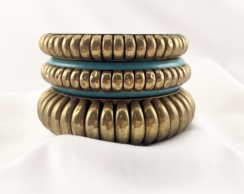 trio of bracelets Vintage bangles set of gold tone brass bangles brass bangle bracelets joblot of bangles vintage retro jewellery