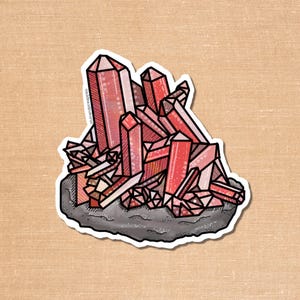 LAST CHANCE July Ruby Birthstone Holographic Sticker | Unique Birthday Sticker Gift | Red Crystal Gemstone