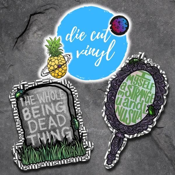 Beetlejuice the Musical Inspired Sticker | Broadway Sticker | The Whole Being Dead Thing | I Myself Am Strange and Unusual | Vinyl Die Cut