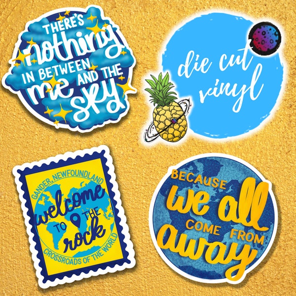 Come From Away the Musical Inspired Sticker | Broadway Sticker | Welcome to the Rock | Song Lyric Word Art | Me and the Sky | Vinyl Die Cut
