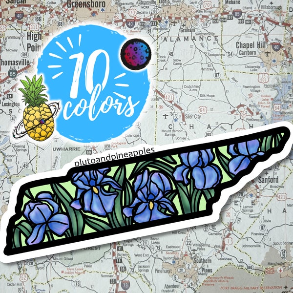 Tennessee State Flower Sticker | Souvenir & Travel Sticker | Floral Hand Drawn Design | TN Sticker | State Outline | Vinyl Die Cut