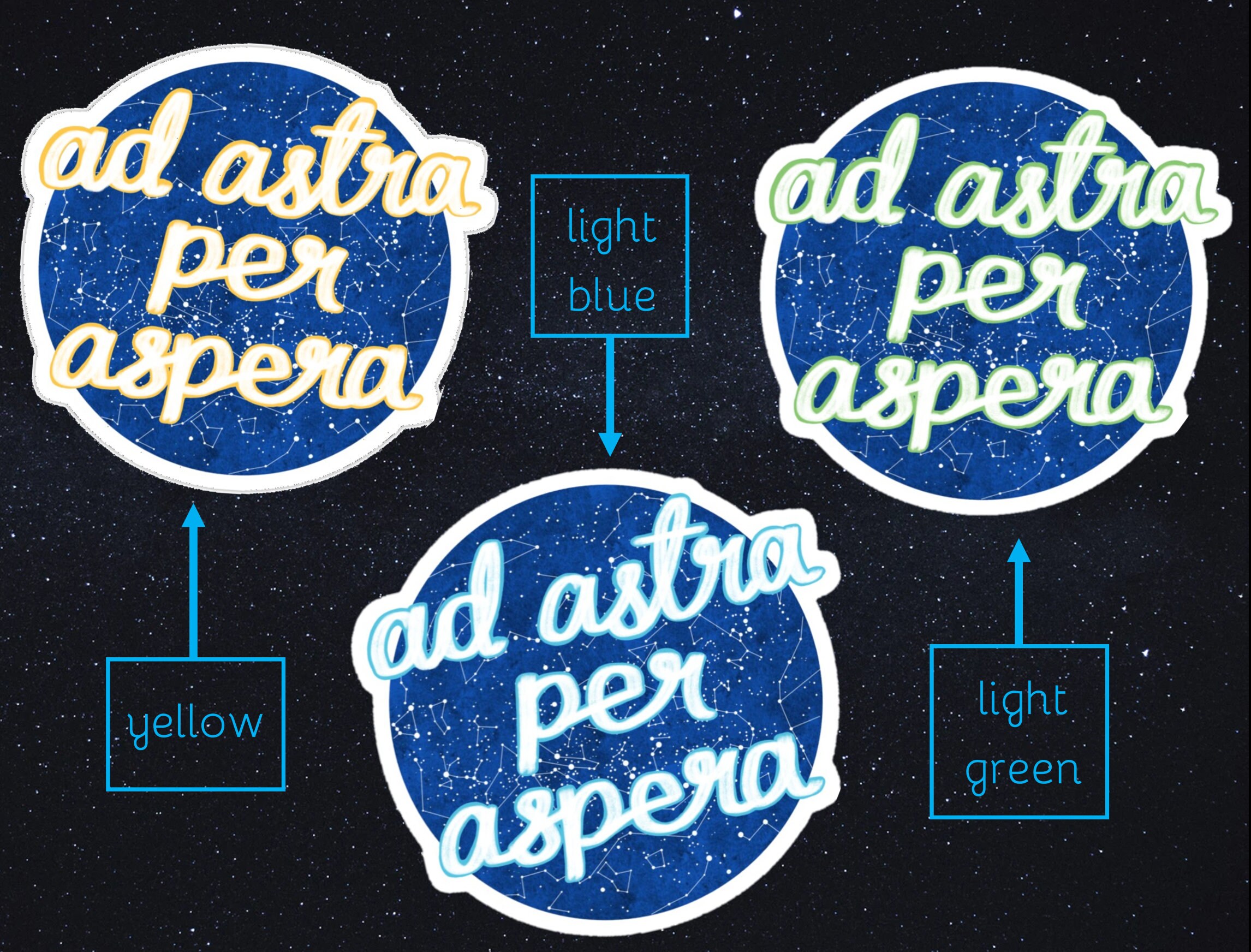 Ad Astra per Aspera Sticker | Through Hardship to the Stars | Inspiring  Illustrated Quote Sticker | Hand Drawn Design | Vinyl Die Cut - Etsy