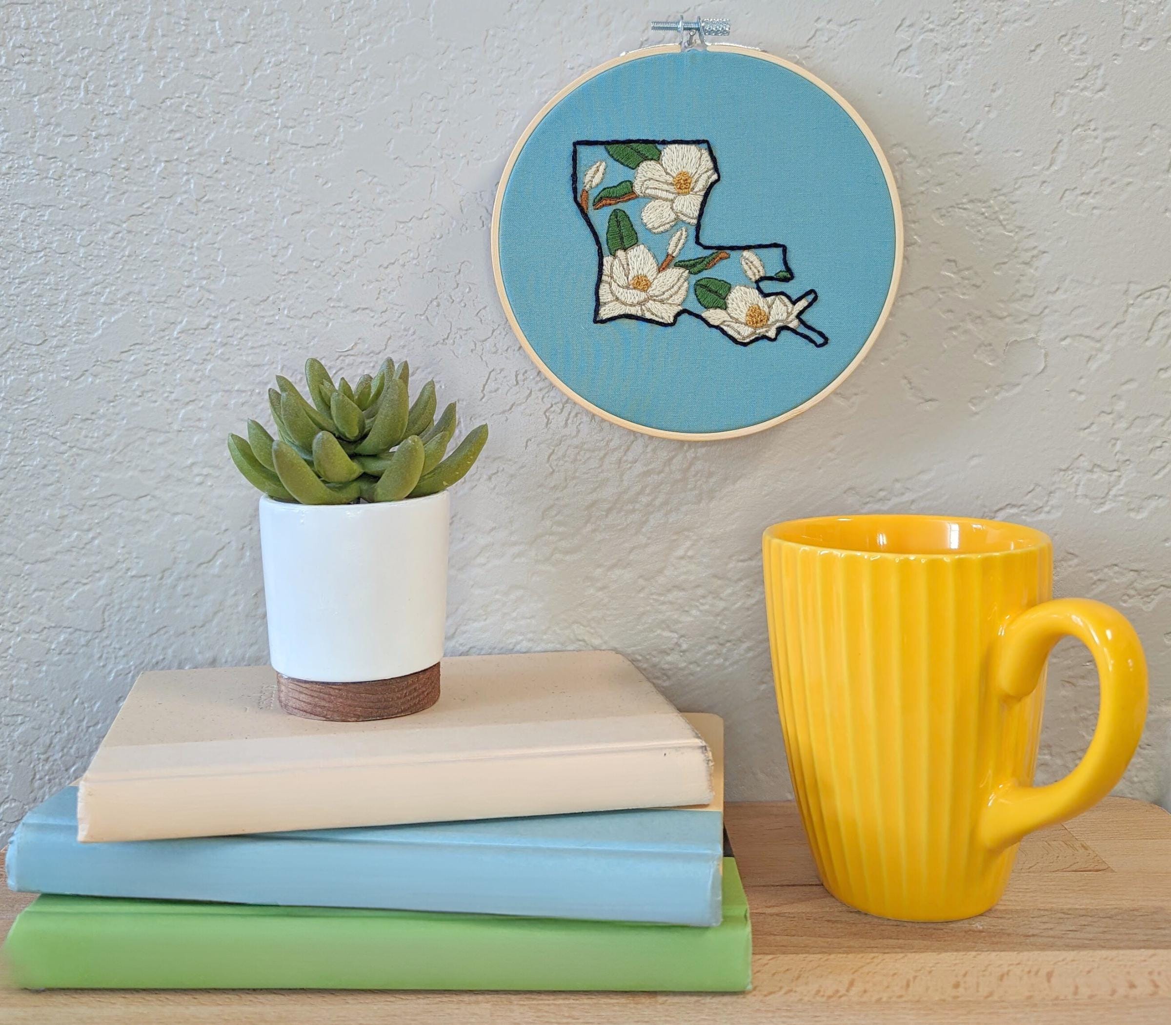 Louisiana State Embroidery Pattern | LA State Flower Hand Embroidery ...