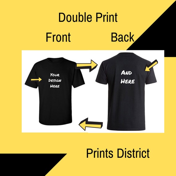 Double Side T Shirt Mens Custom Print Your Text Idea Cotton Etsy