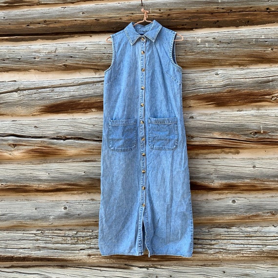 Vintage Gloria Vanderbilt Denim Shirt Dress Small