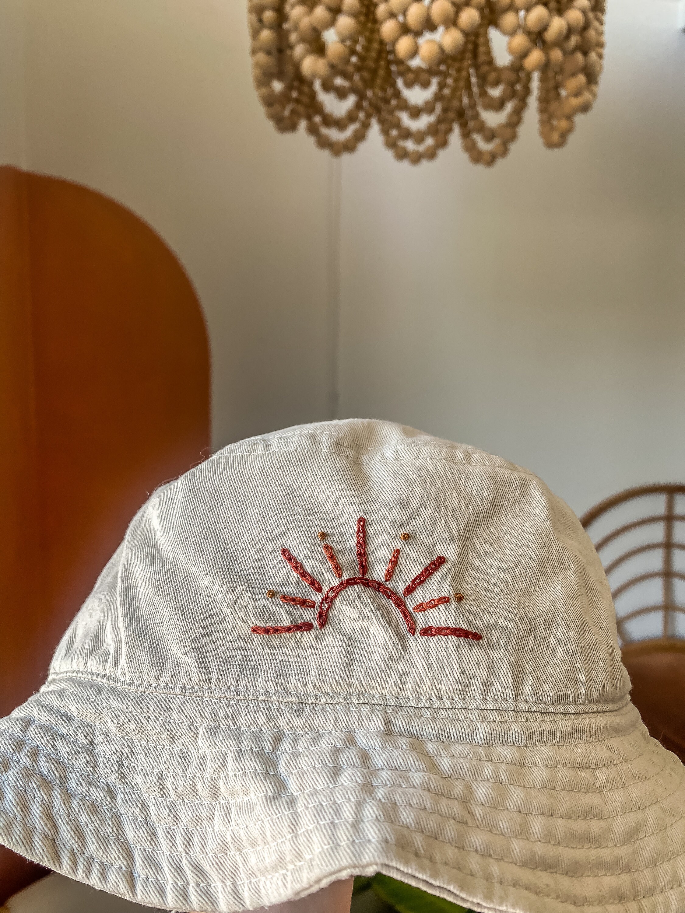 Hand Embroidered Pine Tree Bucket Hat - Etsy