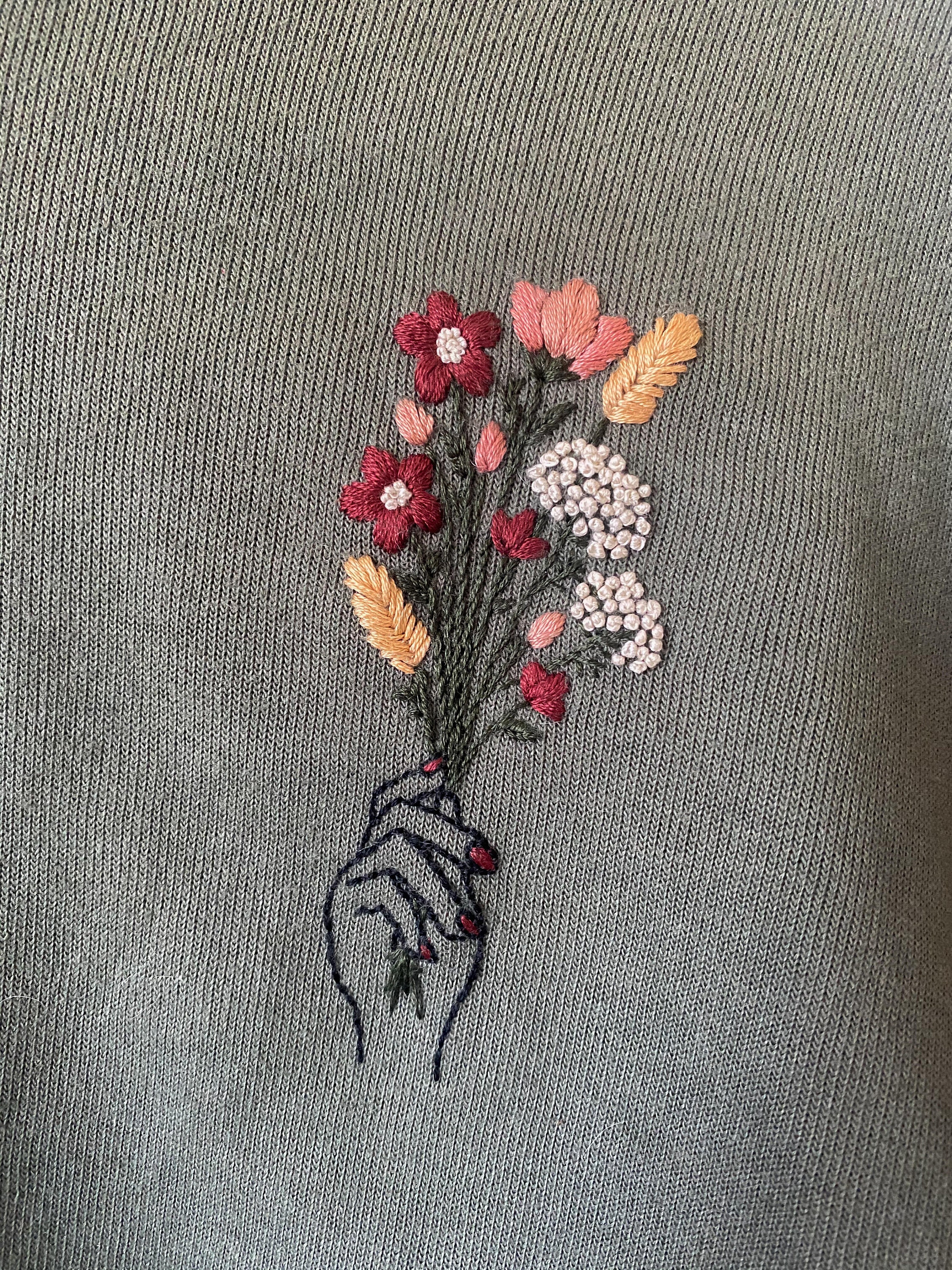 トップス licht bestreben FLOWER EMBROIDERY SWEAT Sakura Embroidered Sweatshirt – Kidoriman