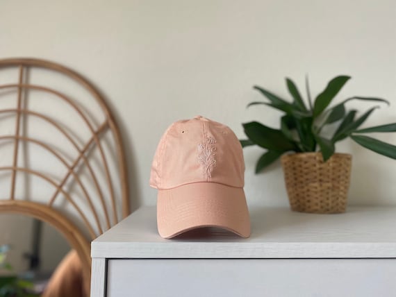 Hand-embroidered Floral Dad Hat | Chestnut Brown Baseball  display picture 2