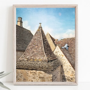Fotografia do sul da França - Sarlat-la-Canéda, la Dordogne, decoração de casa de viagem, arquitetura pré-românica medieval, arte de parede grande