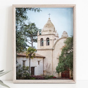 California Mission Photography Print / Canvas, Carmel Mission San Carlos Borromeo, Spanish Architecture Fine Art, 17 Mile Drive, Bell Tower