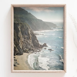 Big Sur California Travel Print, Pacific Coast, Coastal Wall Decor, Beach Photography, Ocean Landscape Photo | Big Sur Waves Mist & Clouds