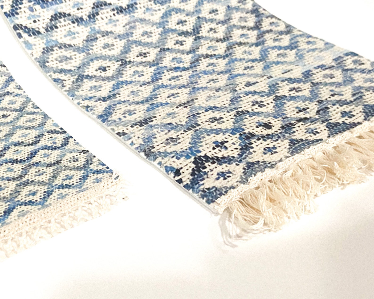 Andrea Blue & Cream Rag Rug Miniature 112 1/6 Scale Etsy