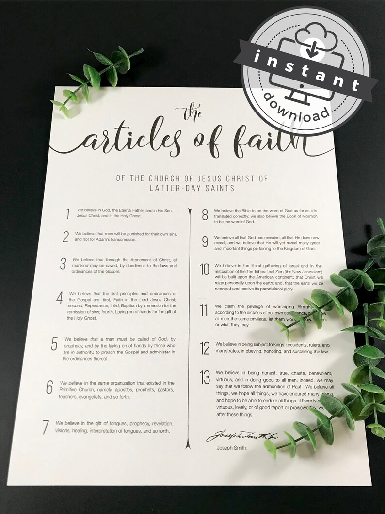 20x30 - Latter-Working day-Saint Poster: 13 Material of Religion *PRINTABLE* picture relating to 13 Articles of Faith Printable known as 20x30 - Latter-Working day-Saint Poster: 13 Material of Religion *PRINTABLE*