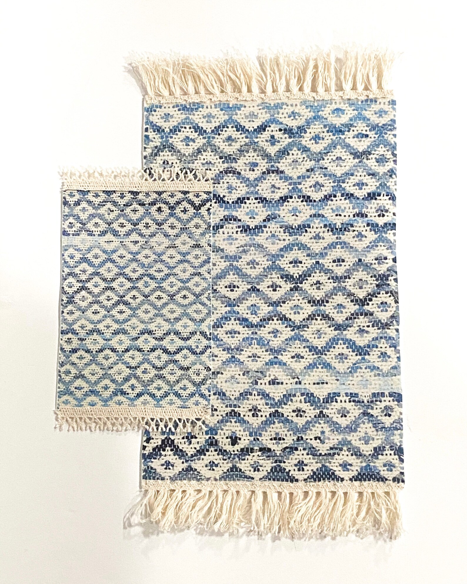 Andrea Blue & Cream Rag Rug Miniature 112 1/6 Scale Etsy