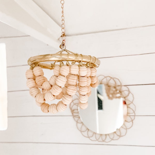 Boho Beaded Chandelier- Miniature 1:12, 1/6 scale