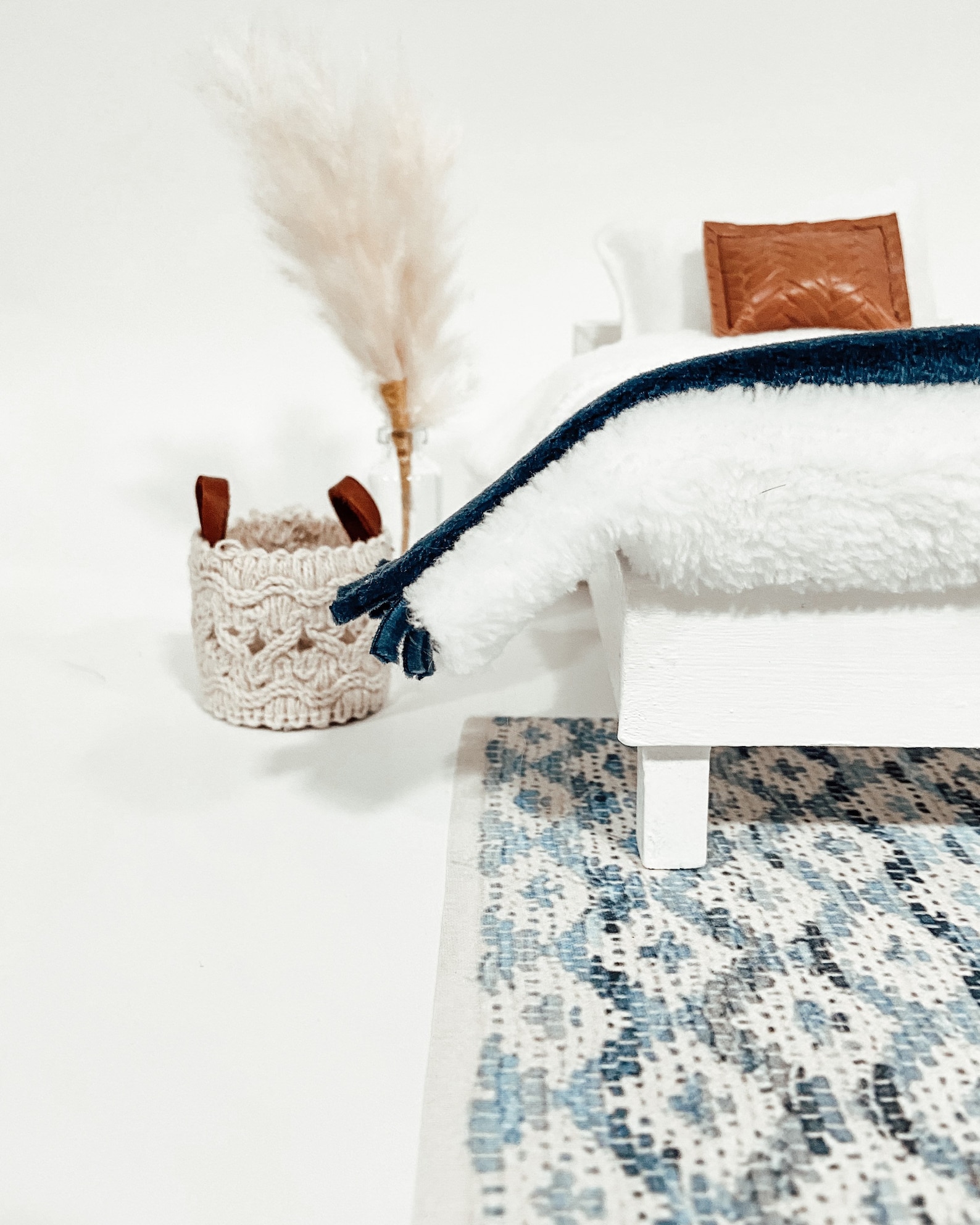 Andrea Blue & Cream Rag Rug Miniature 112 1/6 Scale Etsy