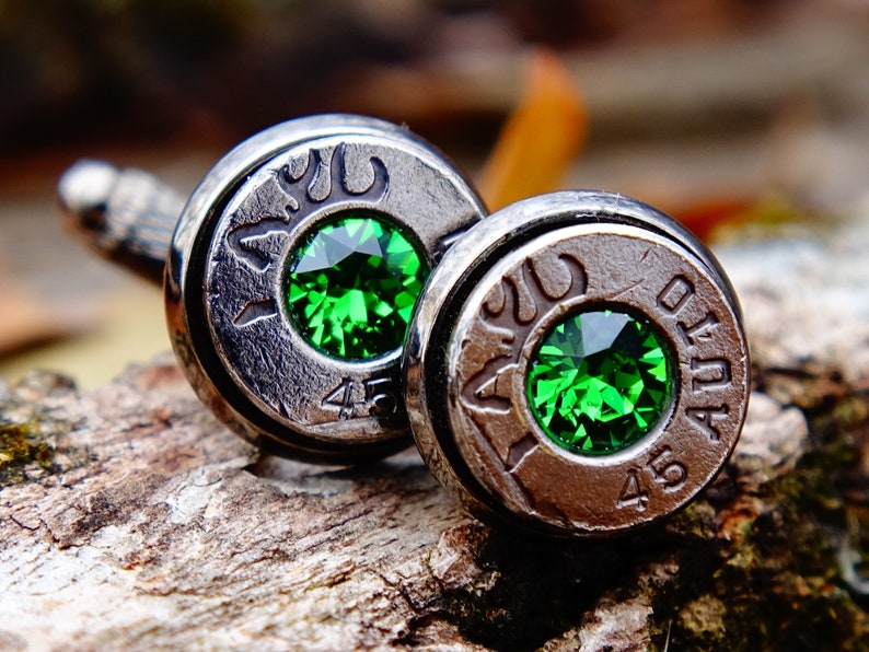 Cufflinks made with .45 Caliber bullet shells image 2