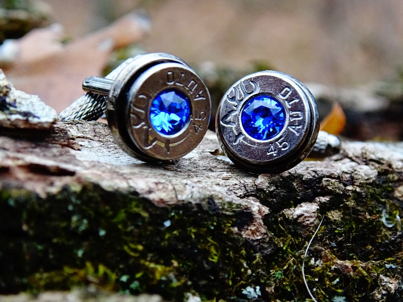 Cufflinks made with .45 Caliber bullet shells image 4