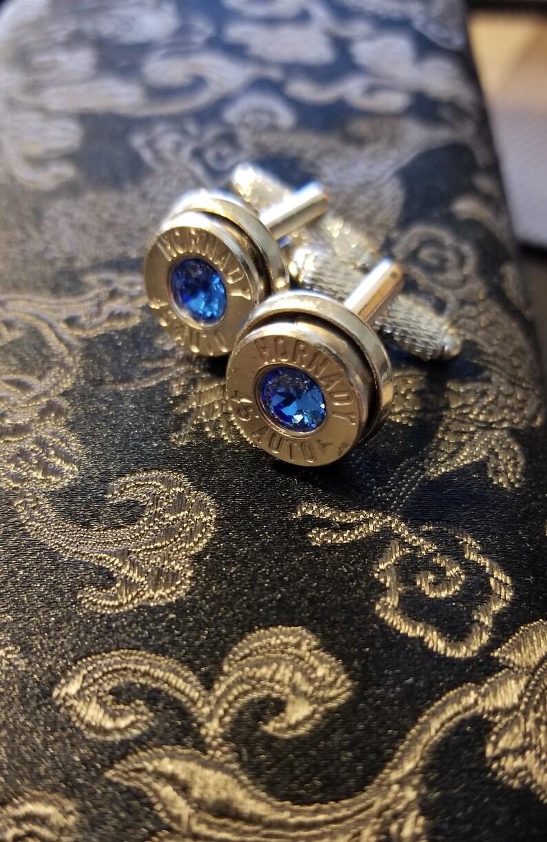 Cufflinks made with .45 Caliber bullet shells image 8