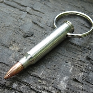 223 Bullet Keychain Nickel 55gn FMJ