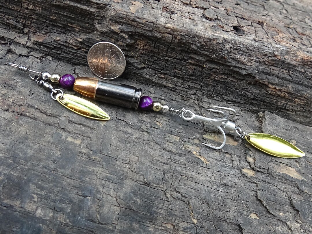 James Henry 9mm Bullet Fishing Lure Purple Tigers Eye Bead 14k Filled ...