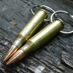 7.62x51/308 Bullet Nickel brass Keychain set of two