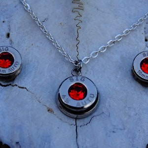 Bullet earrings & necklace garnet