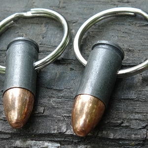 Bullet Keychain 9mm set of two Steel