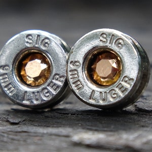 Bullet earrings 9mm Rose Gold