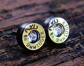 Bullet earrings Bi-Tone clear