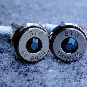 Cufflinks made with .45 Caliber bullet shells image 5