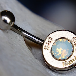 Bullet navel ring belly button ring button opal