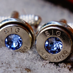 Cufflinks made with .45 Caliber bullet shells image 3