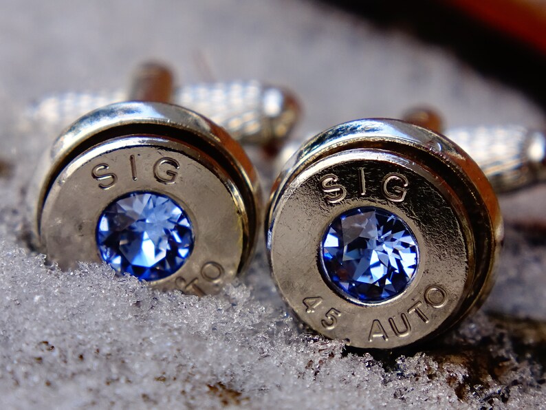 Cufflinks made with .45 Caliber bullet shells Bild 3