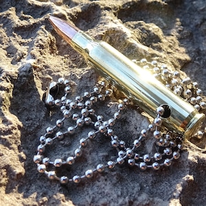 Necklace bullet dog tag chain 5.56