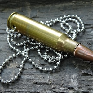 7.62x51/308 Bullet Necklace Brass 147gn FMJ