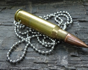 7.62x51/308 Bullet Necklace Brass 147gn FMJ