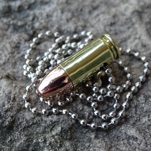 dogtag chain bullet necklace