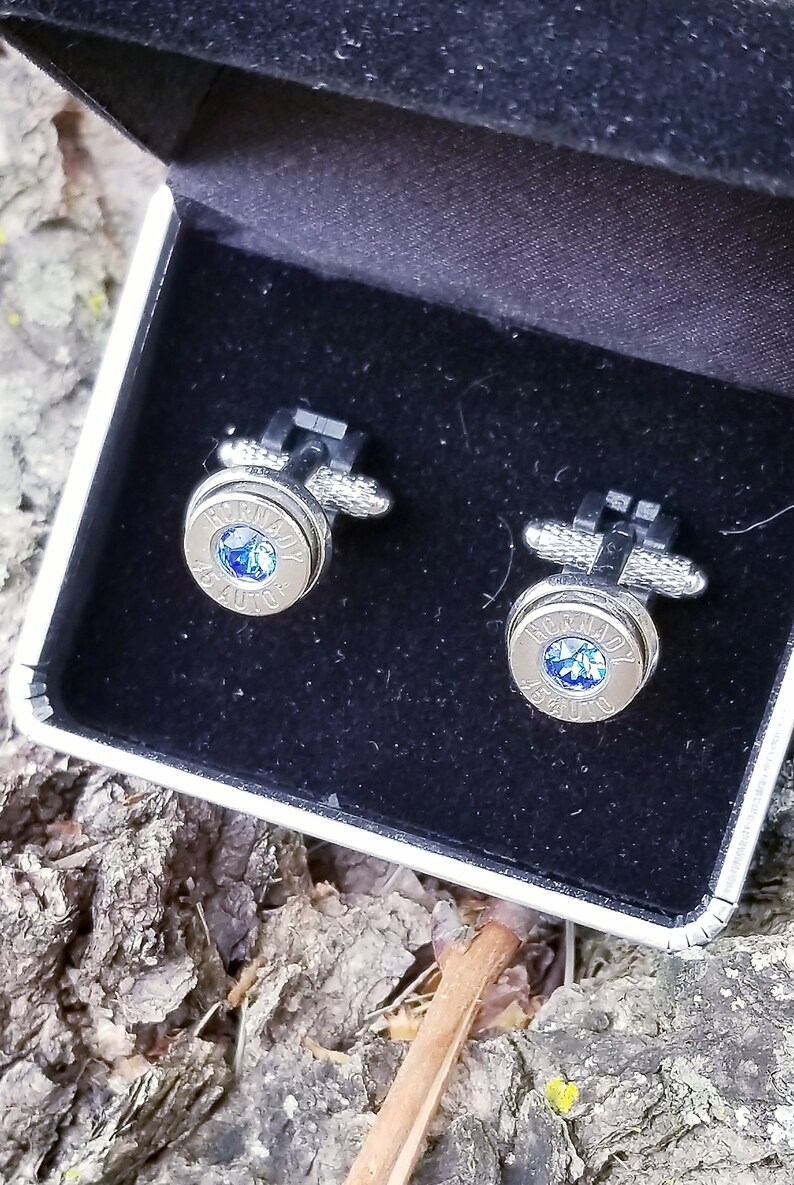 Cufflinks made with .45 Caliber bullet shells image 9